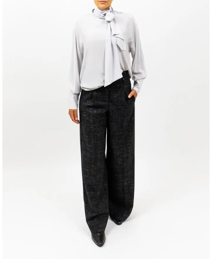 Tela - Camicia Castagna con Fiocco Ghiaccio Donna
