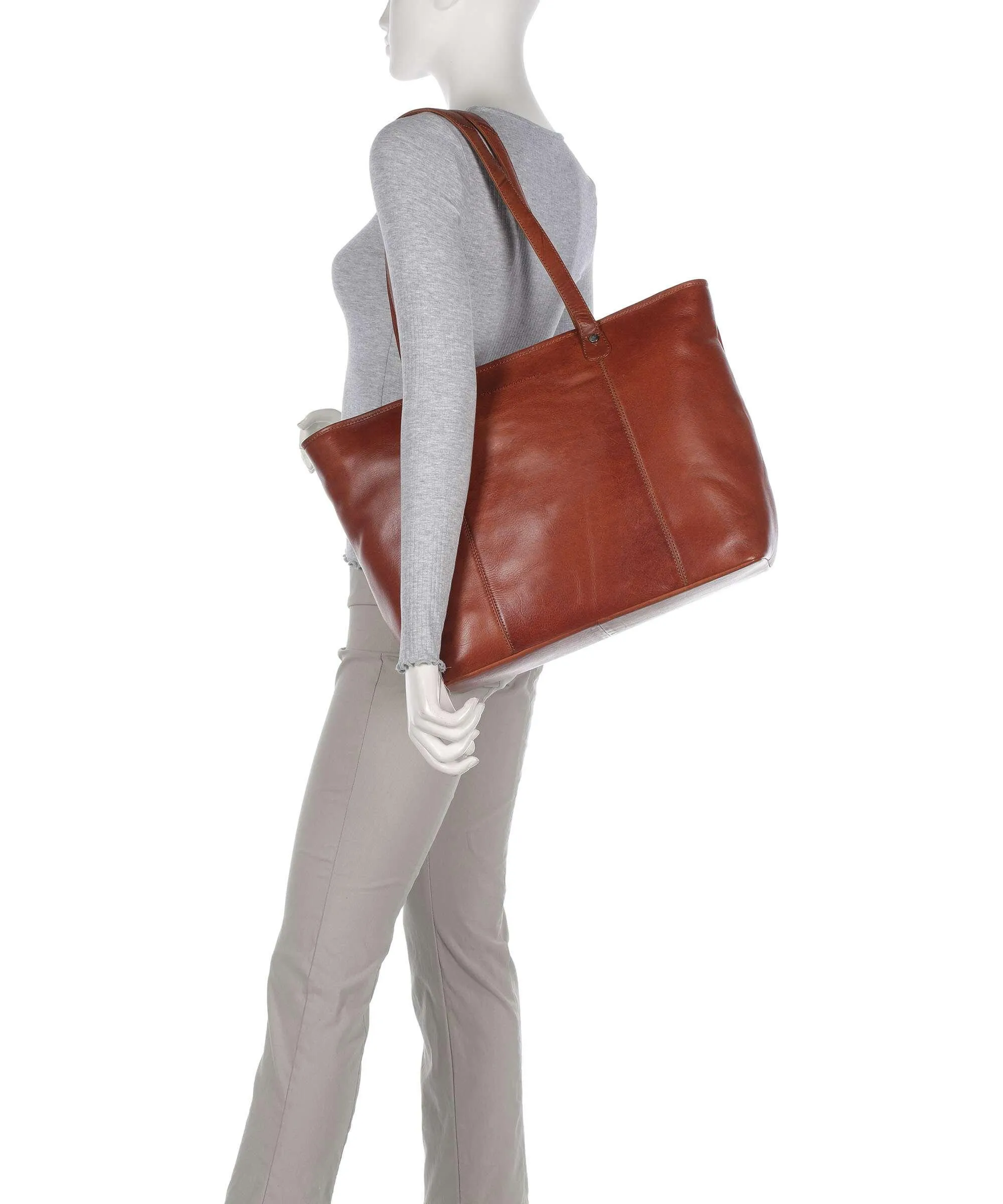  The Chesterfield Brand Novum Ferrera Borsa shopper 14″ pelle bovina cognac  