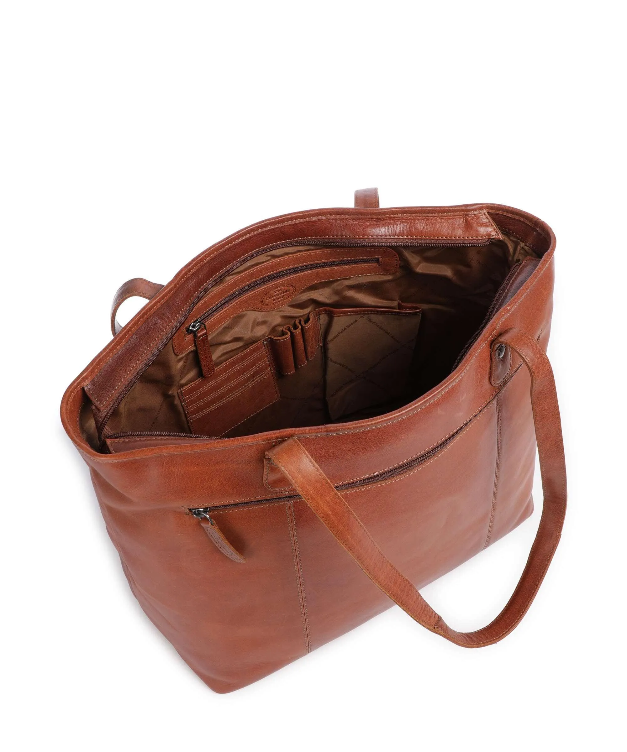  The Chesterfield Brand Novum Ferrera Borsa shopper 14″ pelle bovina cognac  