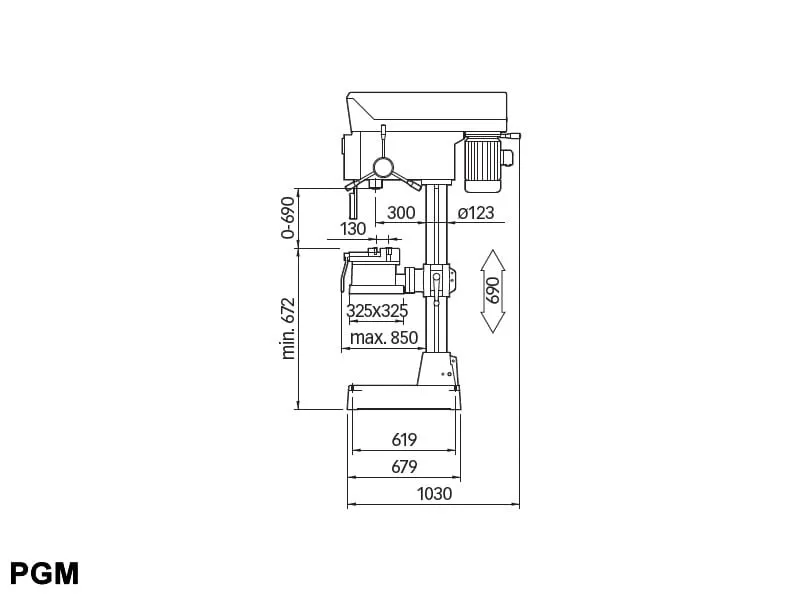 Trapano a colonna R32E con trasmissione elettrica ø 32 mm
