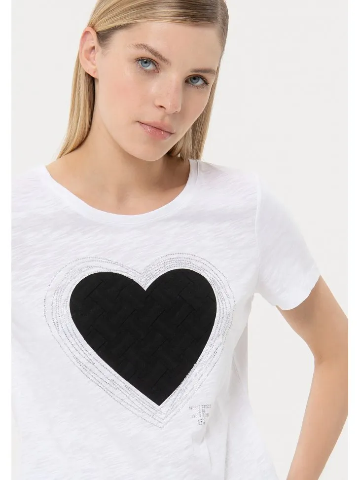 TSHIRT JERSEY FIAMMATO CUORE NERO