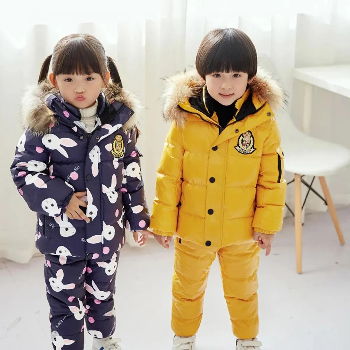 Tuta da sci invernale da 30 gradi Abbigliamento per bambini Ragazzi Ragazze Tuta sportiva Bambini Abbigliamento da neve Giacche