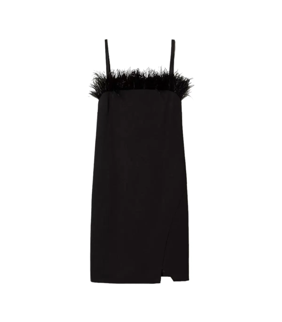 Twinset Donna Vestito Corto Con Spalline E Piume