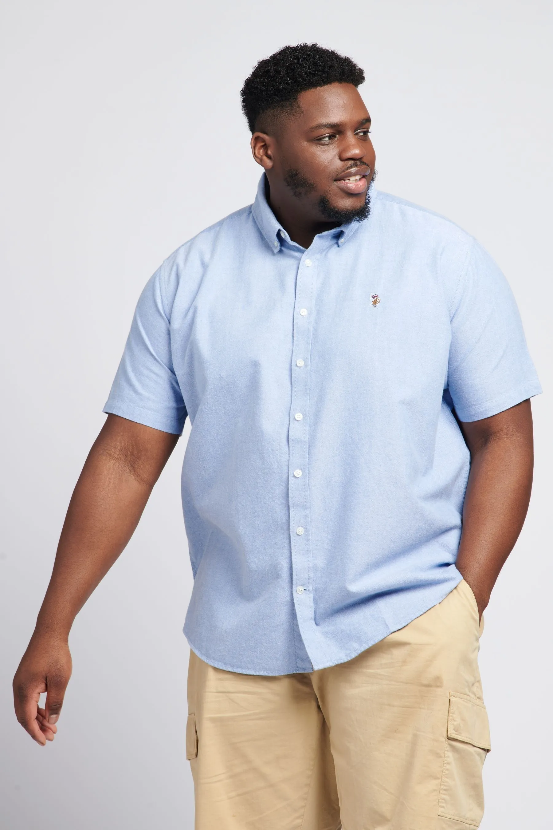 U.S. Polo Assn. Blu - Camicia Oxford a maniche corte