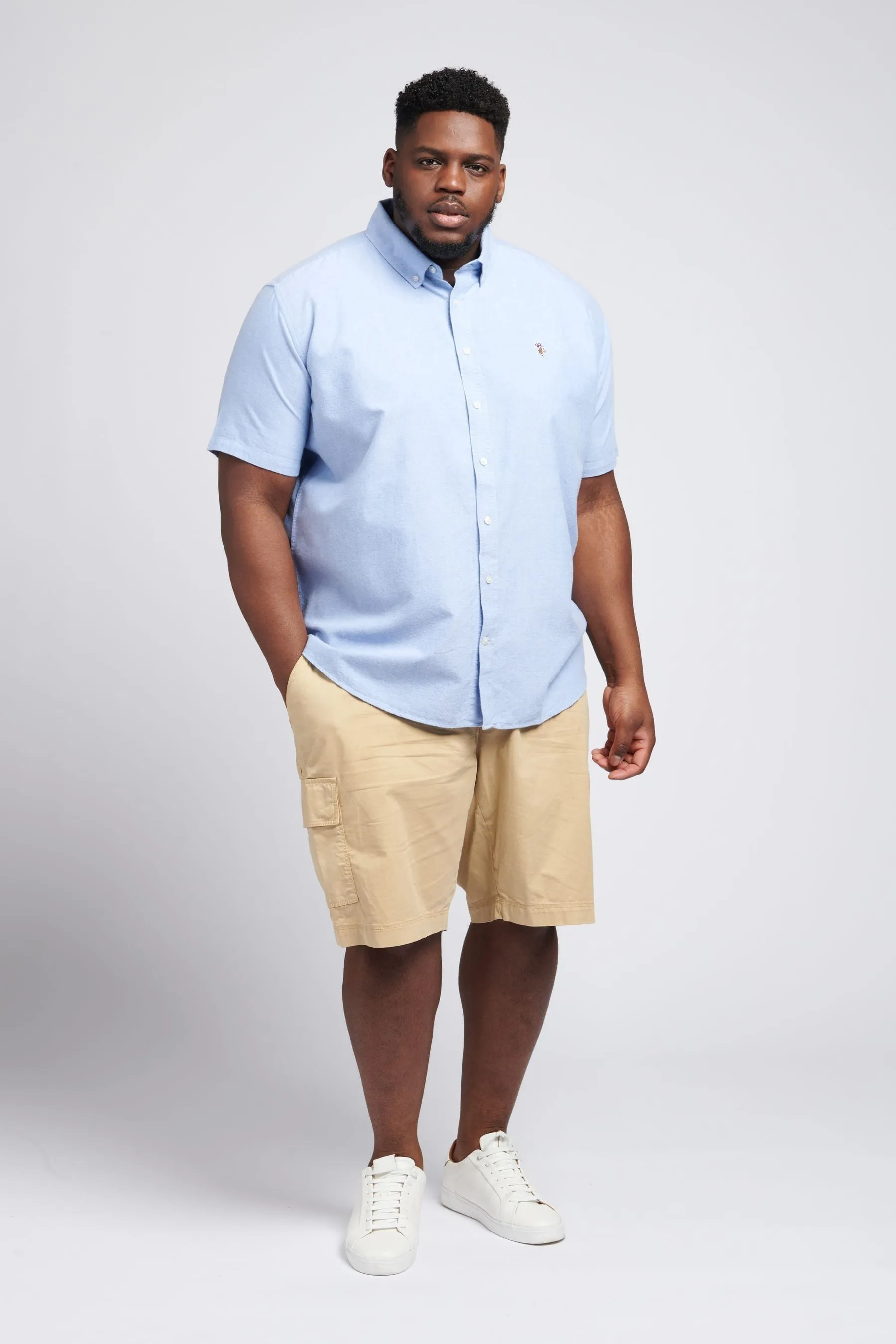 U.S. Polo Assn. Blu - Camicia Oxford a maniche corte