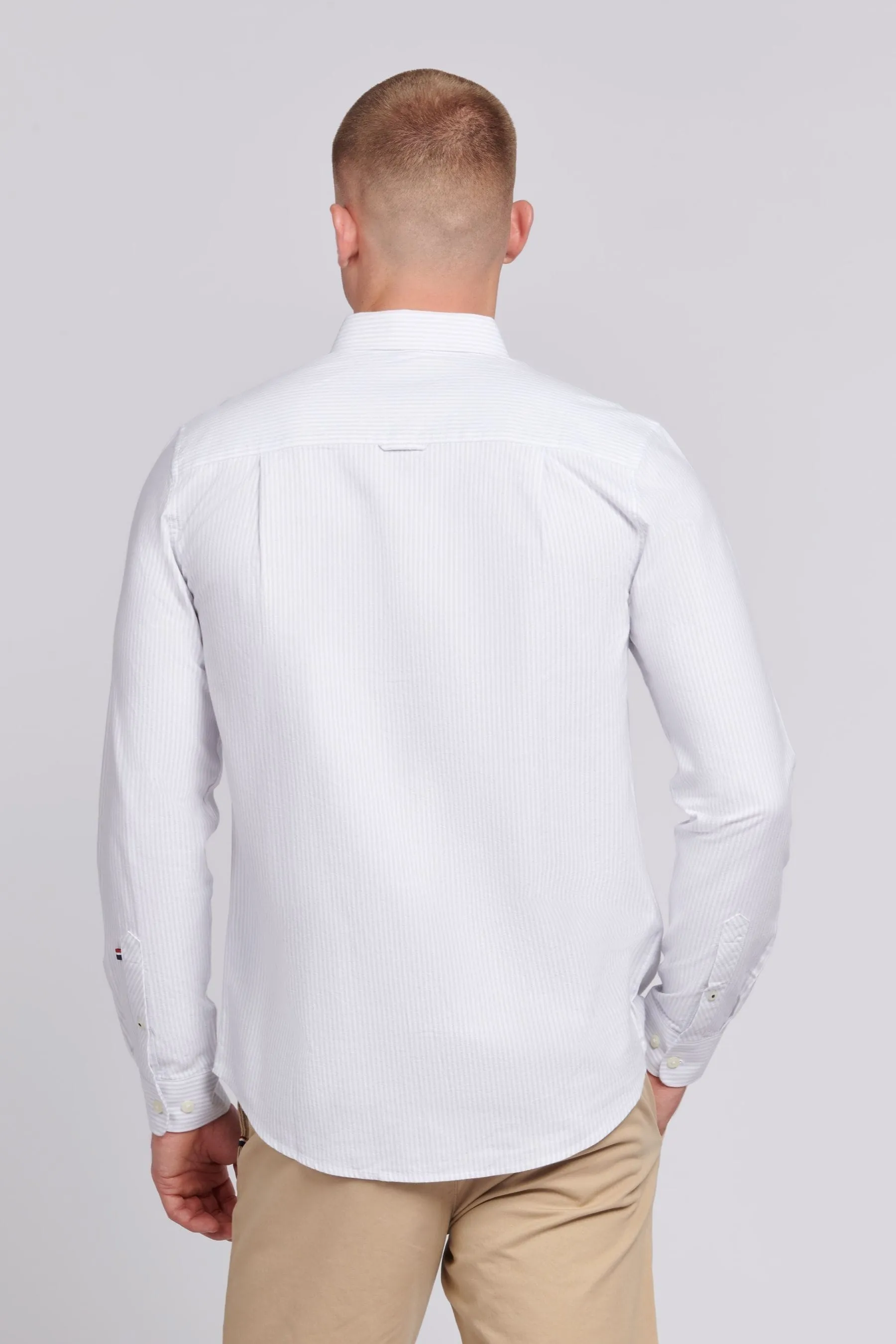 U.S. Polo Assn. Uomo Bianco - Camicia Oxford A righe