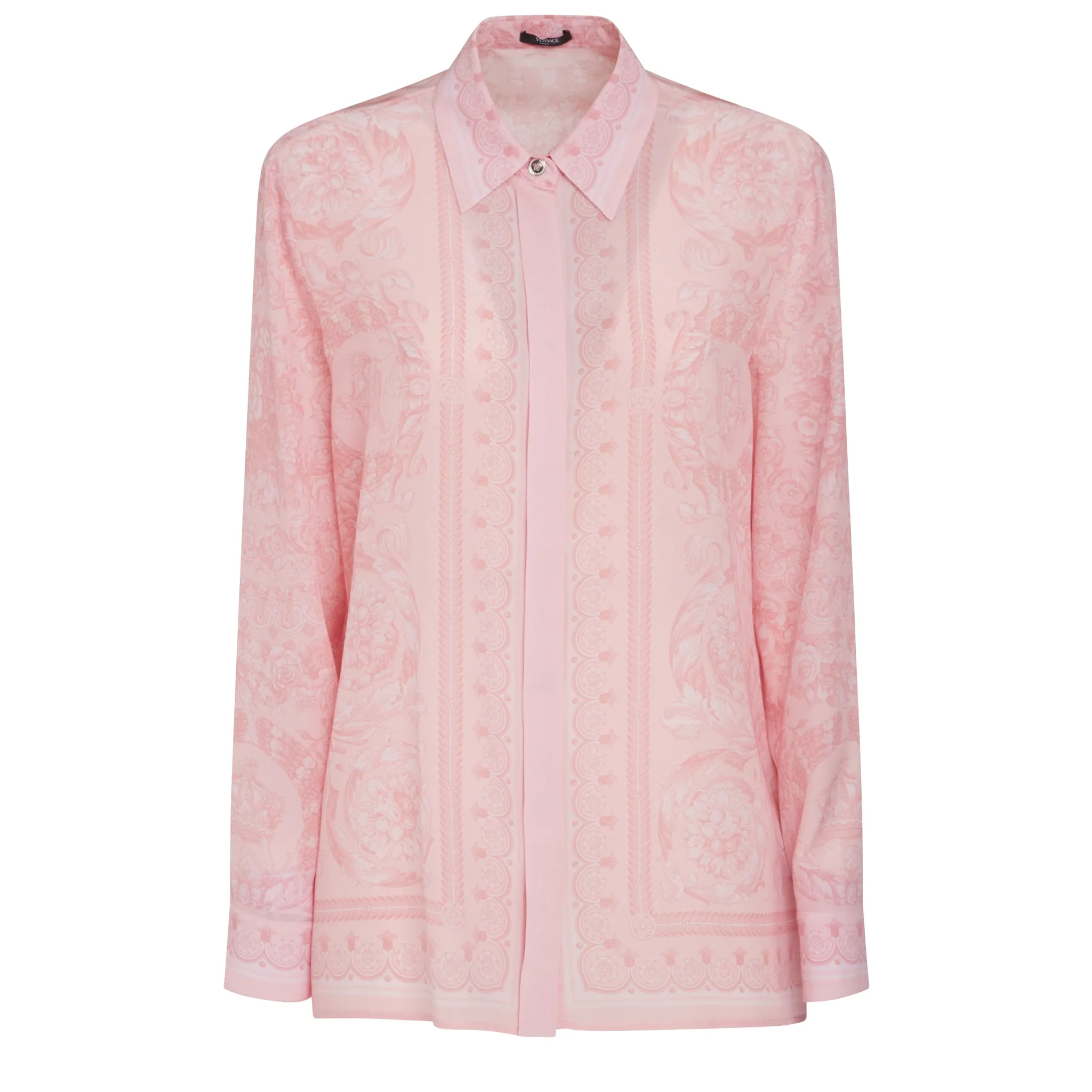 VERSACE  Camicia in seta rosa