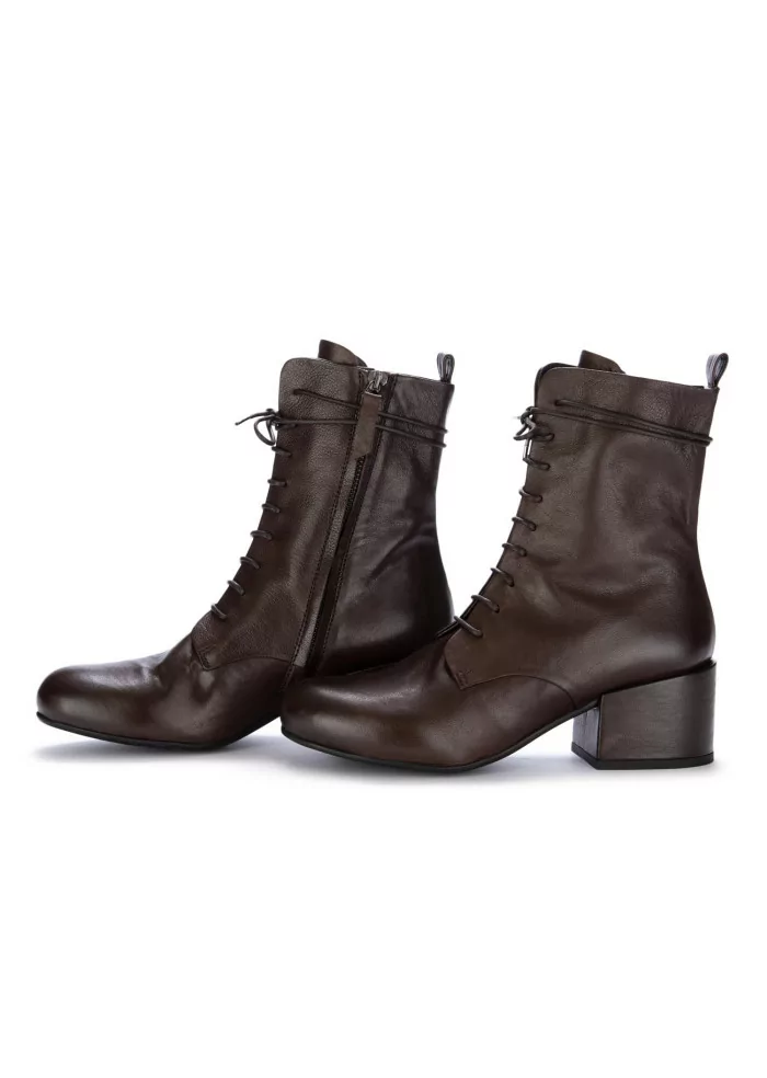 VICOLO 8 | STIVALETTI CON TACCO LACCI PELLE MARRONE