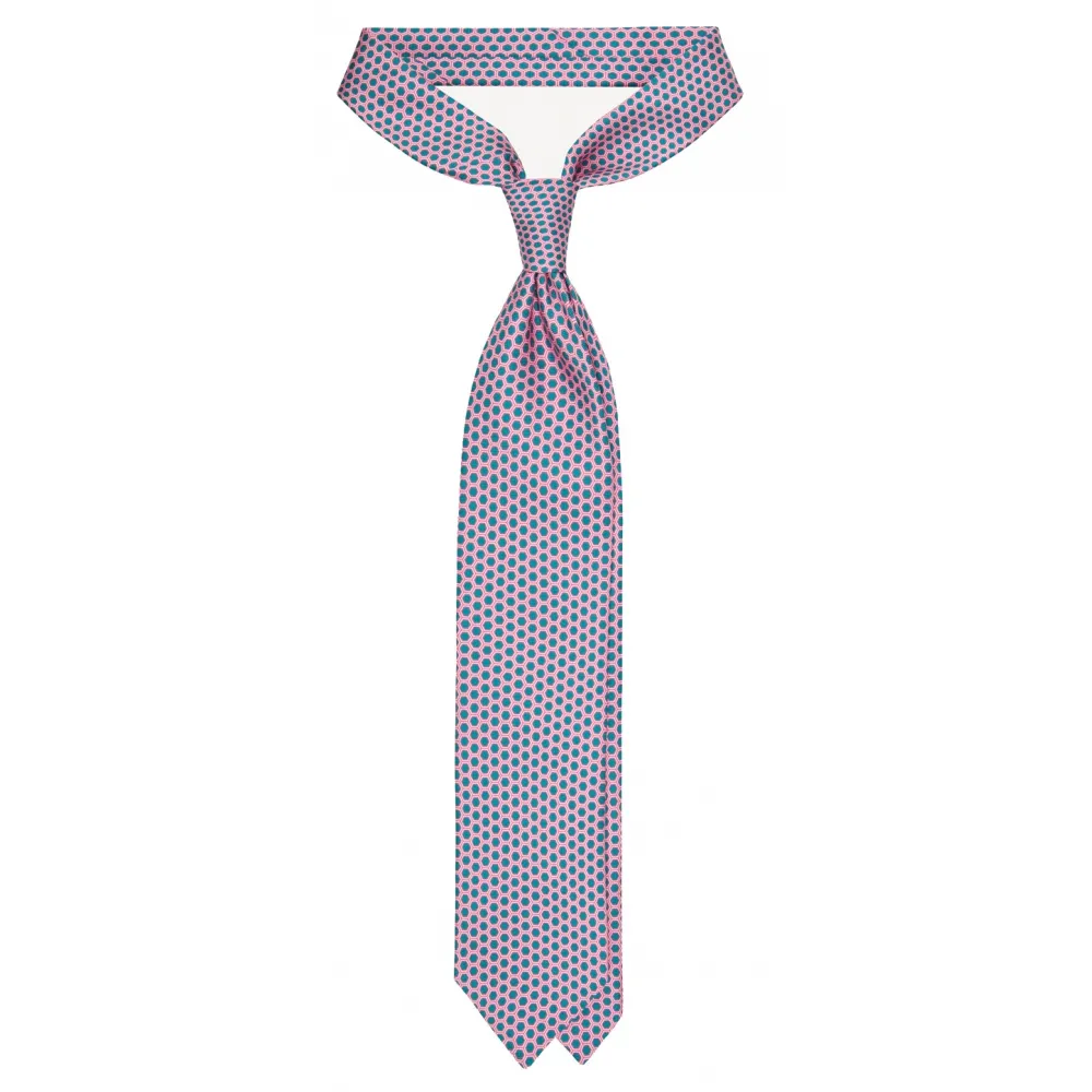 Viola Milano - Cravatta Quadrata Artigianale Seta Punta Automatica - Rosa - Handmade in Italy - Luxury Exclusive Collection